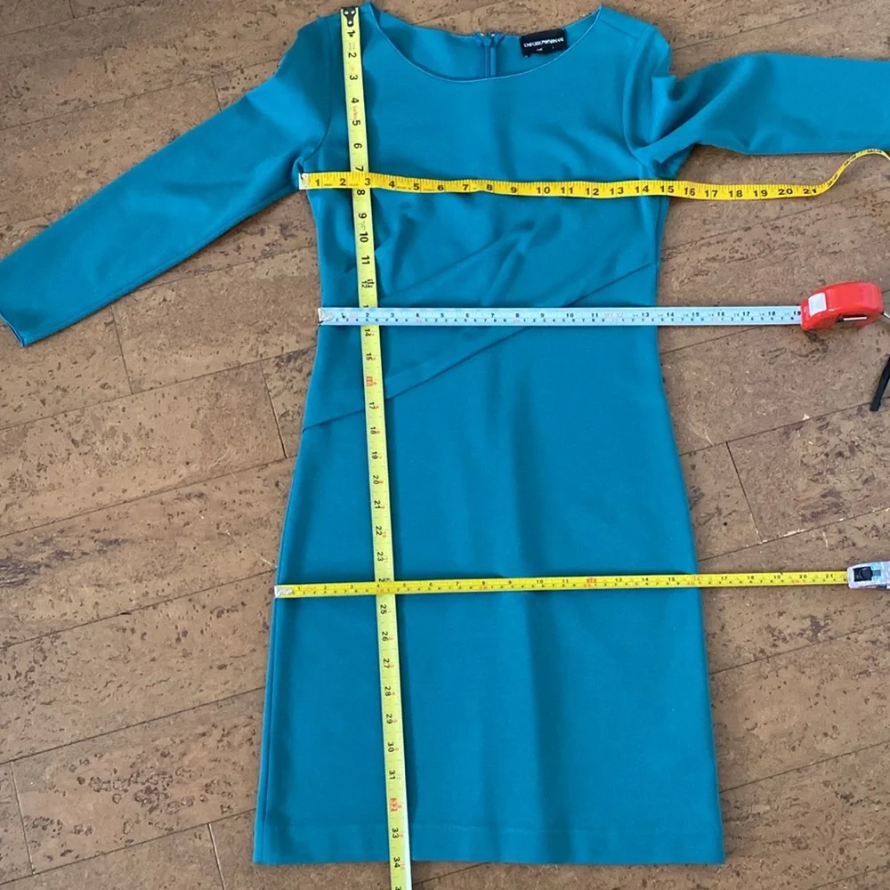 REDUCED! Emporio Armani Made in Italy 🇮🇹 teal green short dress! Very flattering - Picture 9 of 11